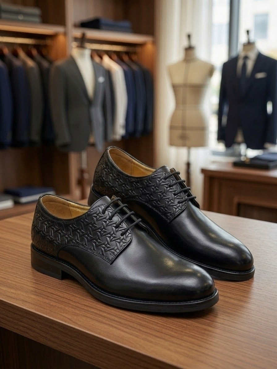 Derby Shoes with textured paneling