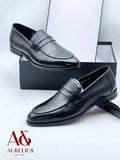 Saddle Strap pebbled leather-textured shoes