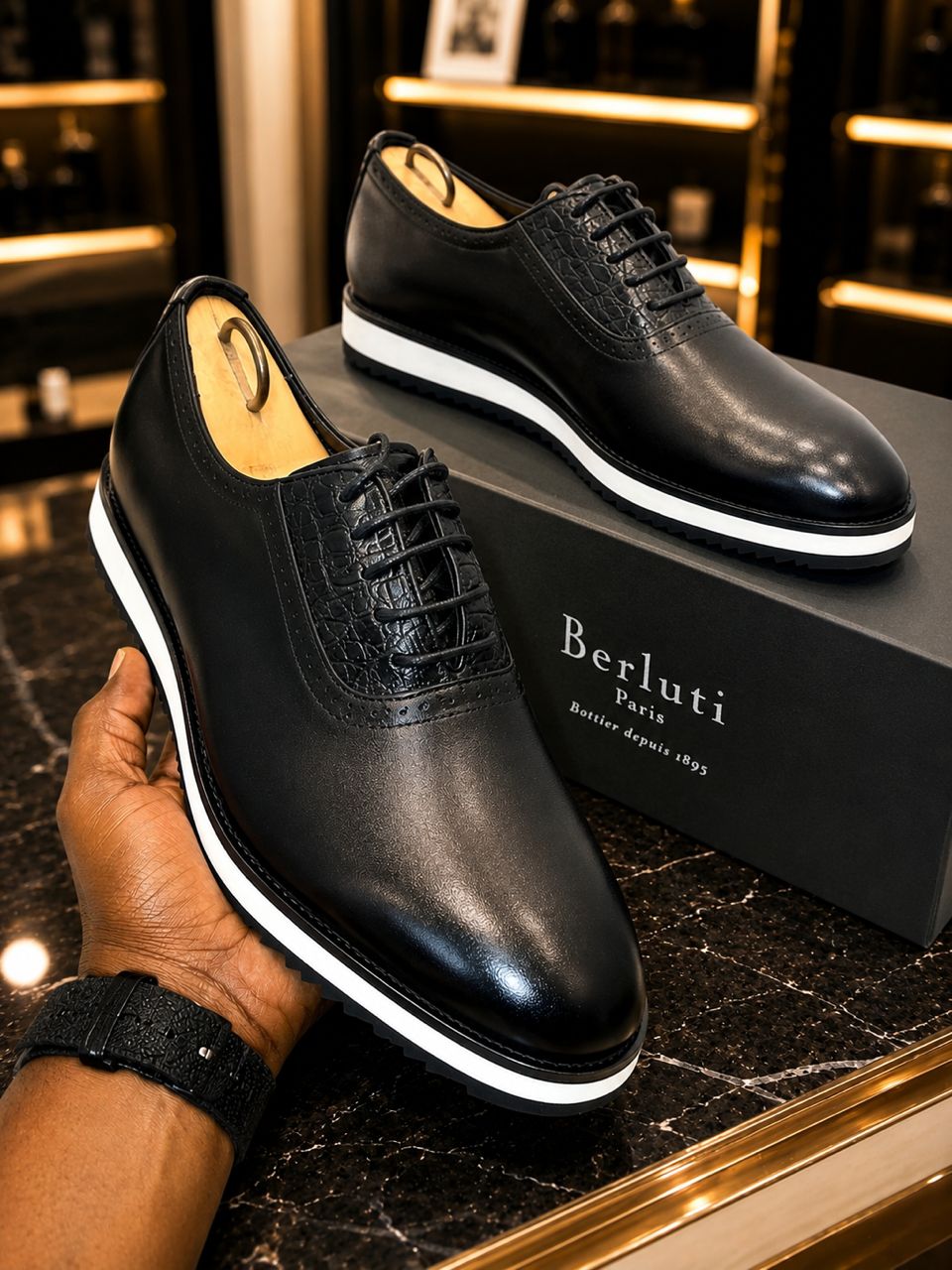 Hybrid luxury dress sneaker