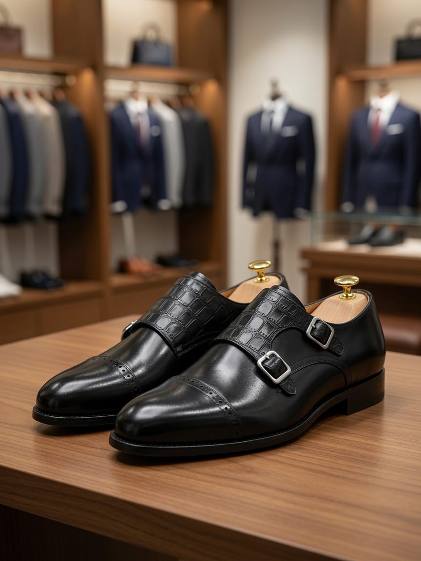 Double Monk Strap - Black